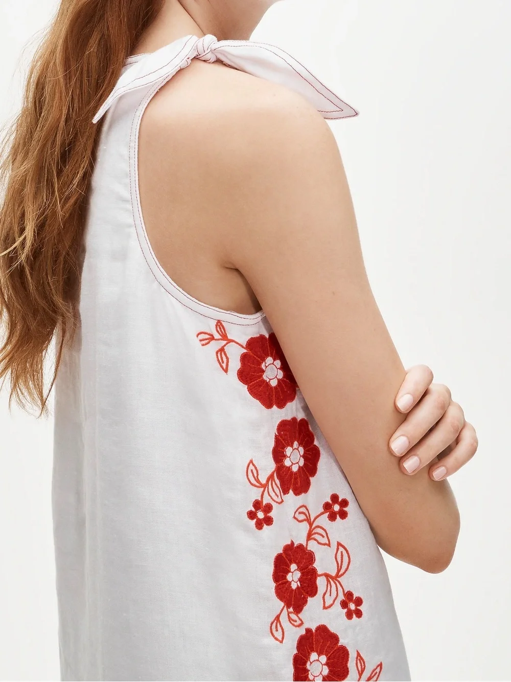 NWT JCREW Linen Embroidered Dress